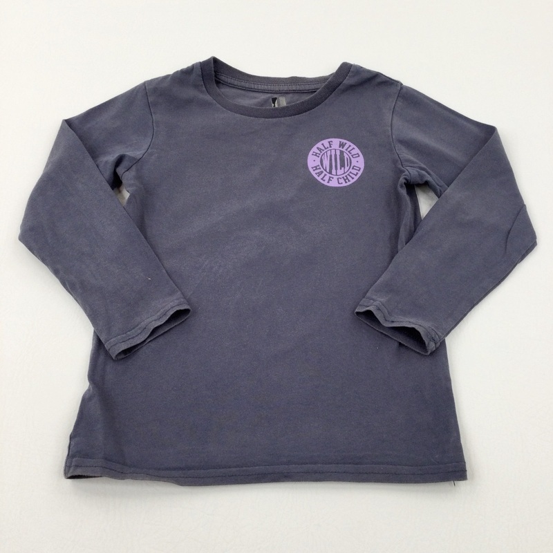 'Half Wild' Charcoal Grey Long Sleeve Top - Boys 3-4 Years