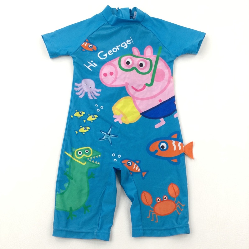 'Hi George' Pig Blue Swimming Beachsuit - Boys 3-4 Years