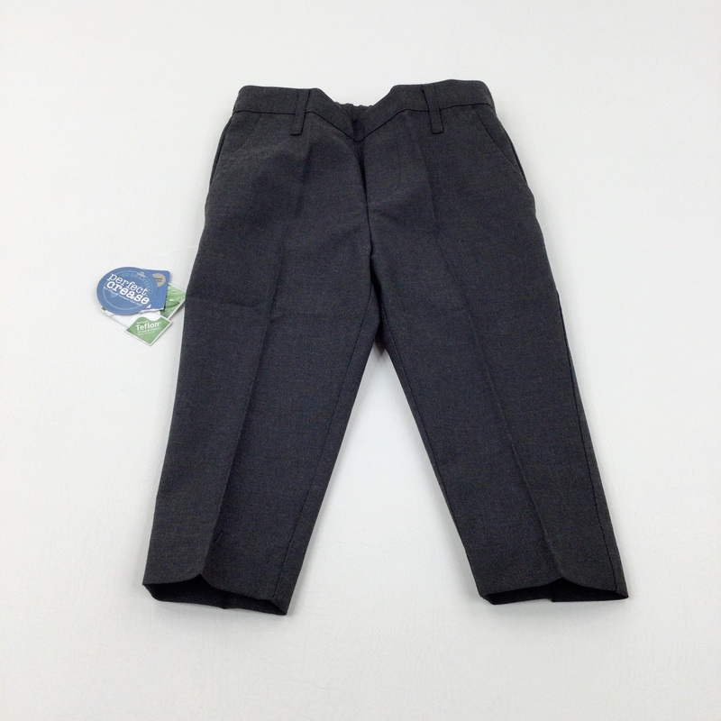 **NEW** Grey School Trousers With Adjustable Waist - Boys 1-2 Years