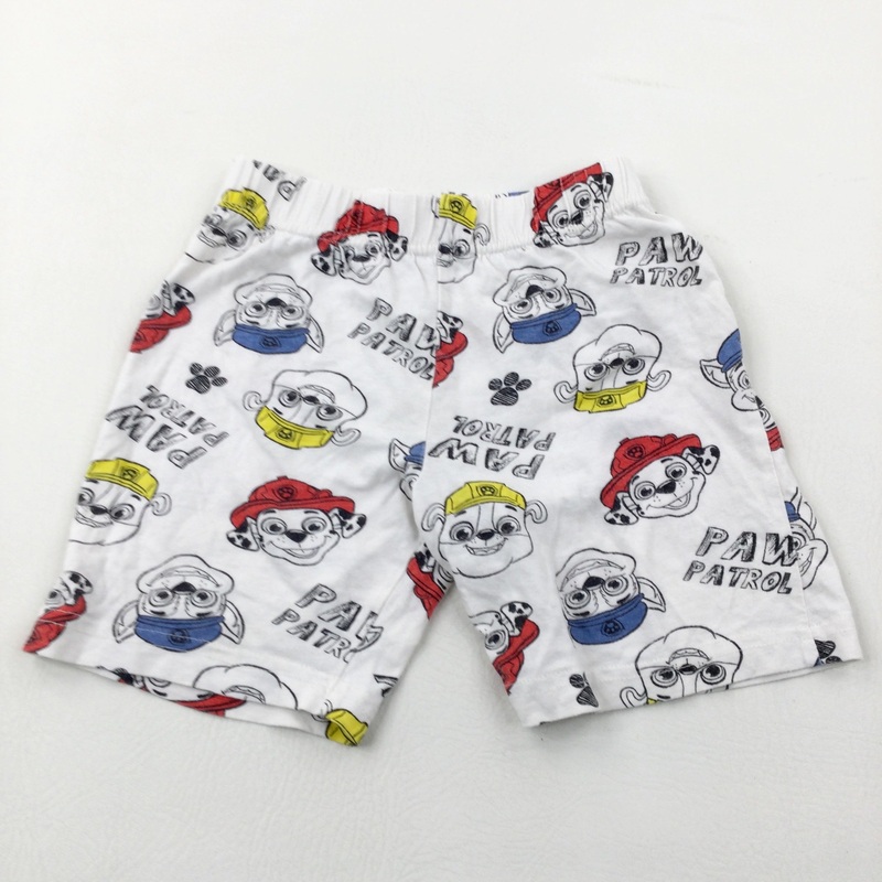 'Paw Patrol' Marshall, Rubble & Chase White Pyjama Shorts - Boys 3-4 Years