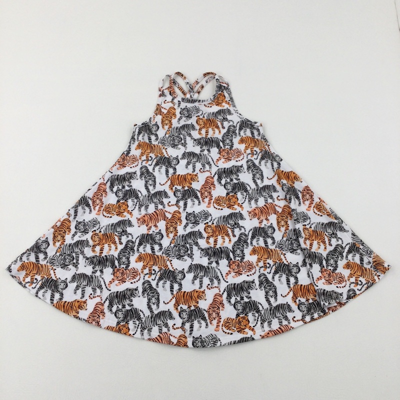 Tigers White Jersey Dress - Girls 4-5 Years
