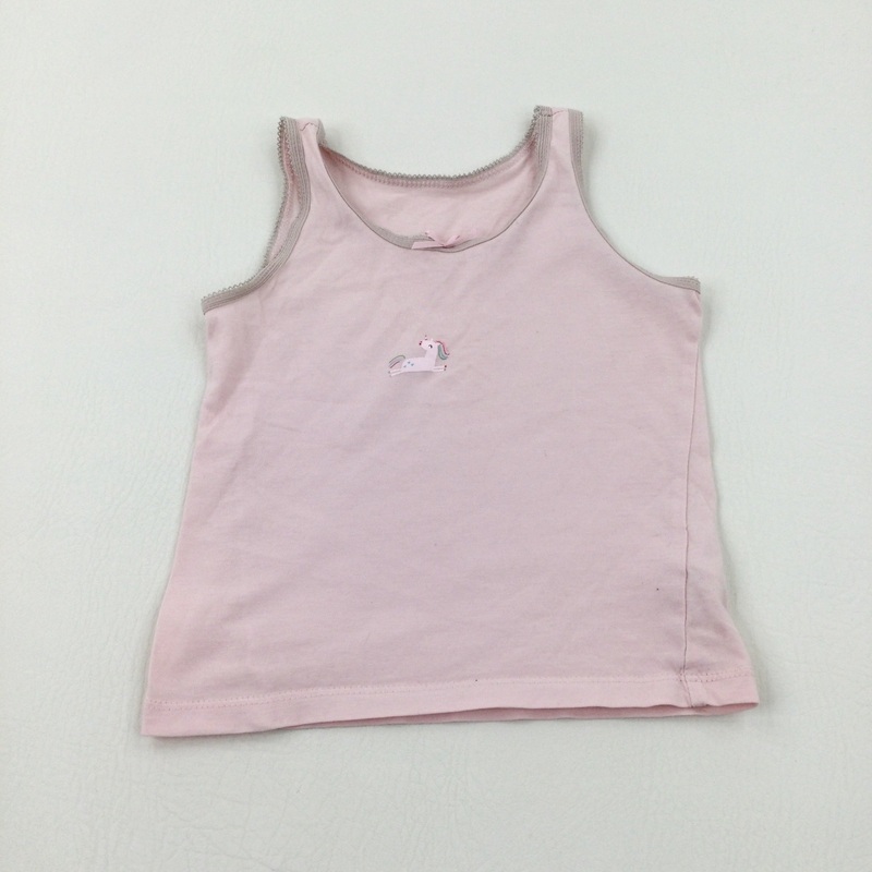 Unicorn Pink Cotton Vest - Girls 2-3 Years