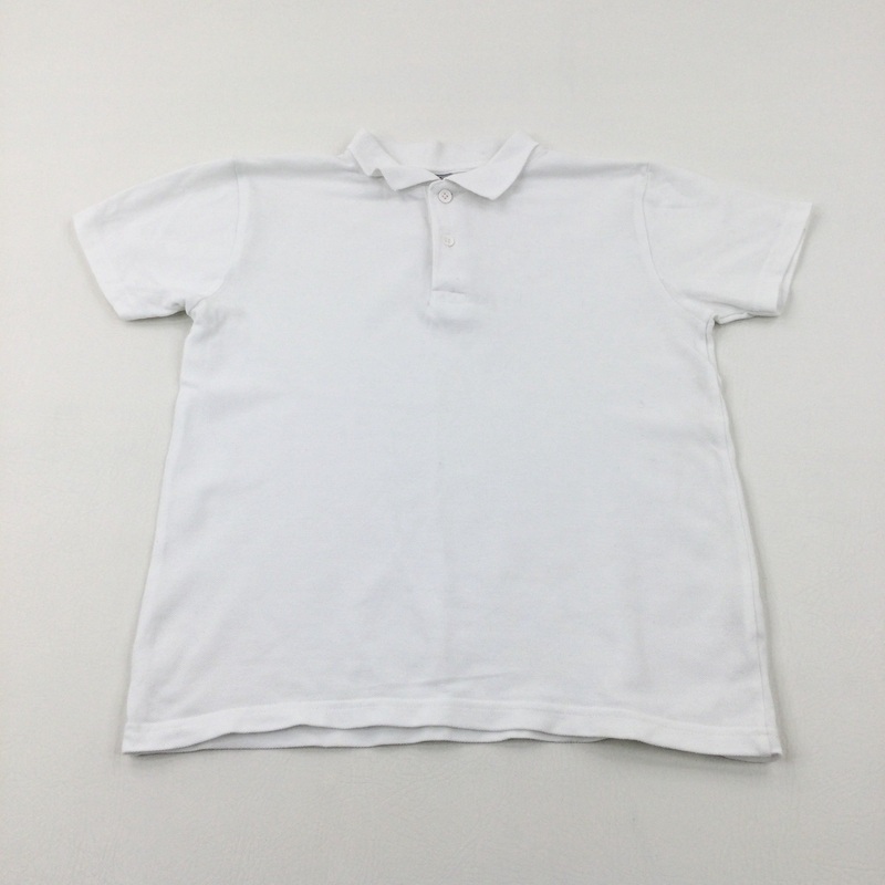 White School Polo Shirt - Boys 9-10 Years