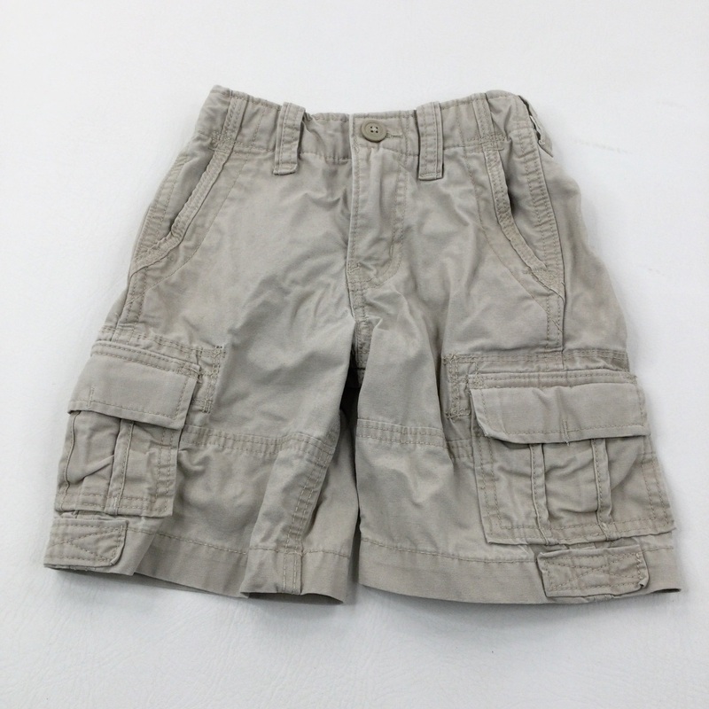 Beige Cargo Cotton Shorts - Boys 3-4 Years