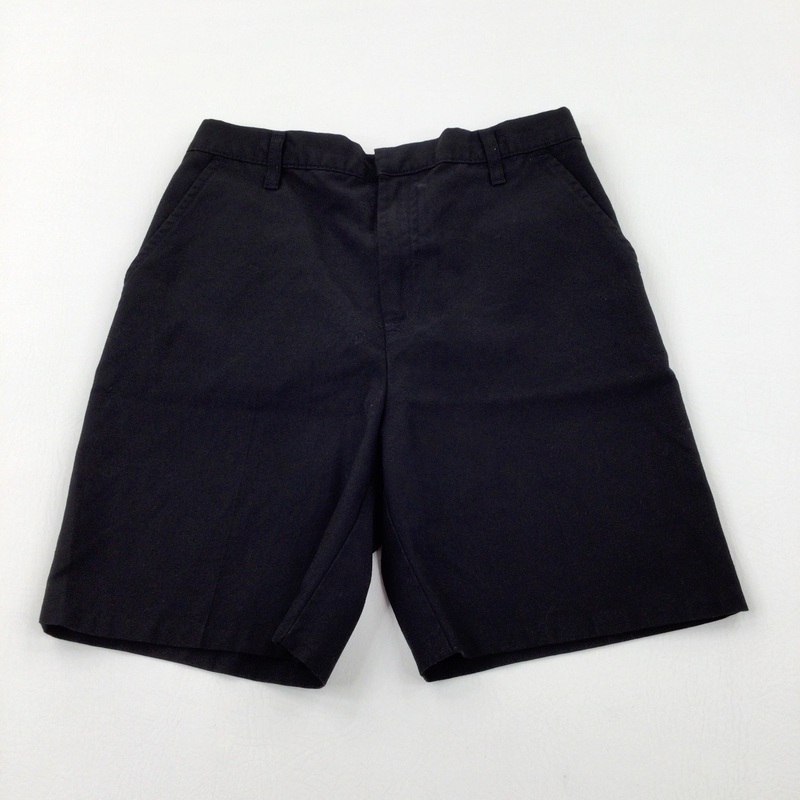 Black School Shorts With Adjustable Waist - Boys 10-11 Years