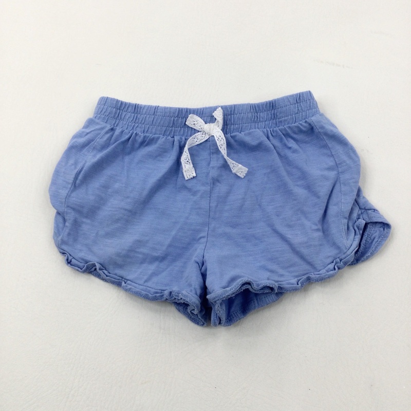 Blue Cotton Jersey Shorts - Girls 3-4 Years