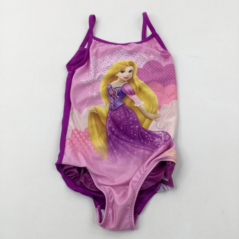 Disney's Tangled Rapunzel Purple & Pink Swimming Costume - Girls 3-4 Years