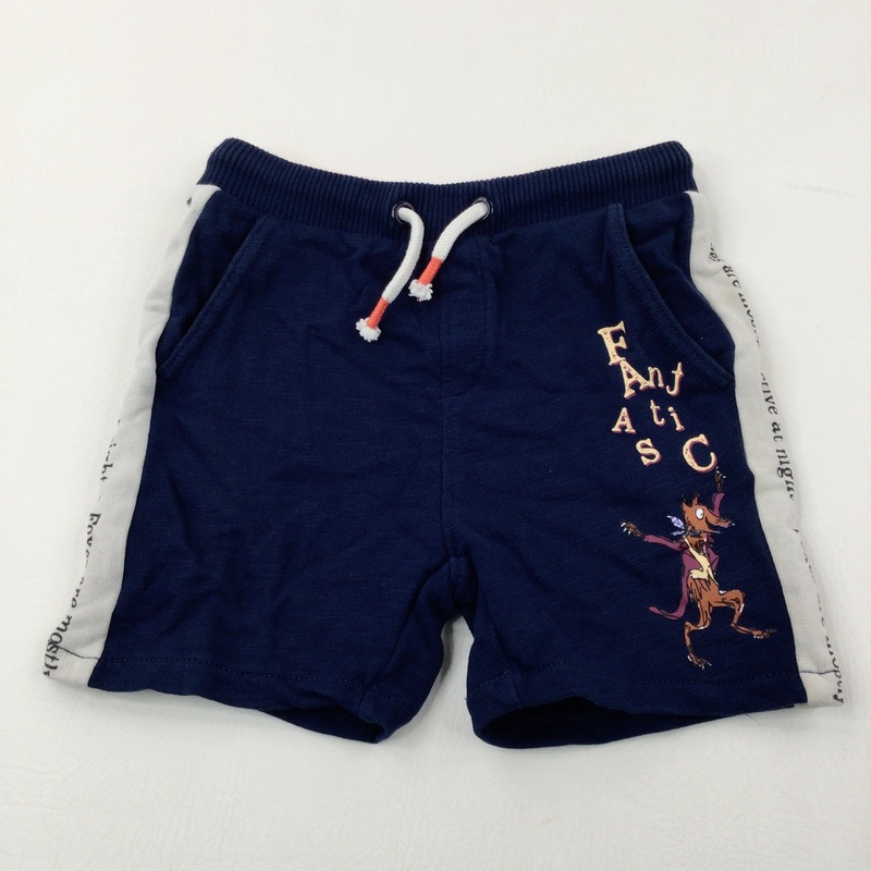 'Fantastic' Mr Fox Roald Dahl Navy Cotton Jersey Shorts - Boys 4-5 Years