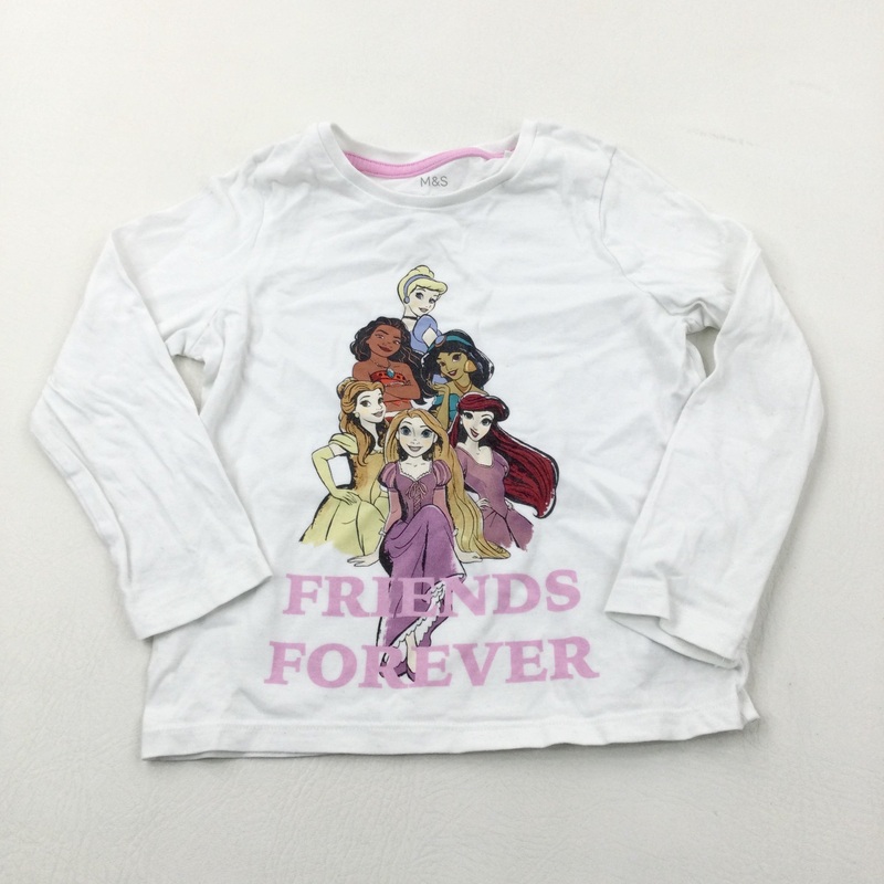 'Friends Forever' Disney Princesses White Long Sleeve Top - Girls 3-4 Years
