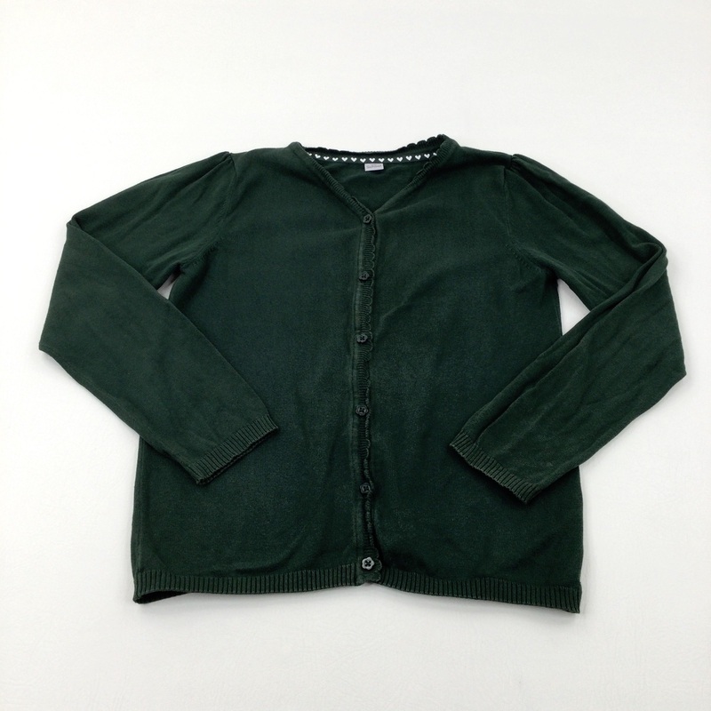 Green Knitted School Cardigan - Girls 11-12 Years