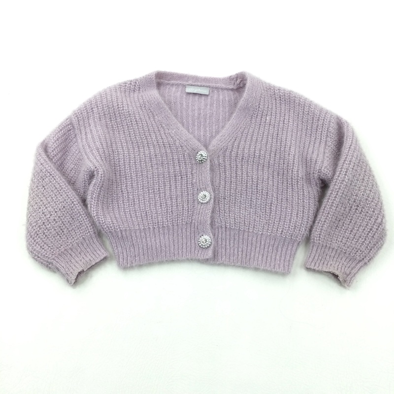 Sparkly Lilac Soft Knitted Cardigan - Girls 4-5 Years