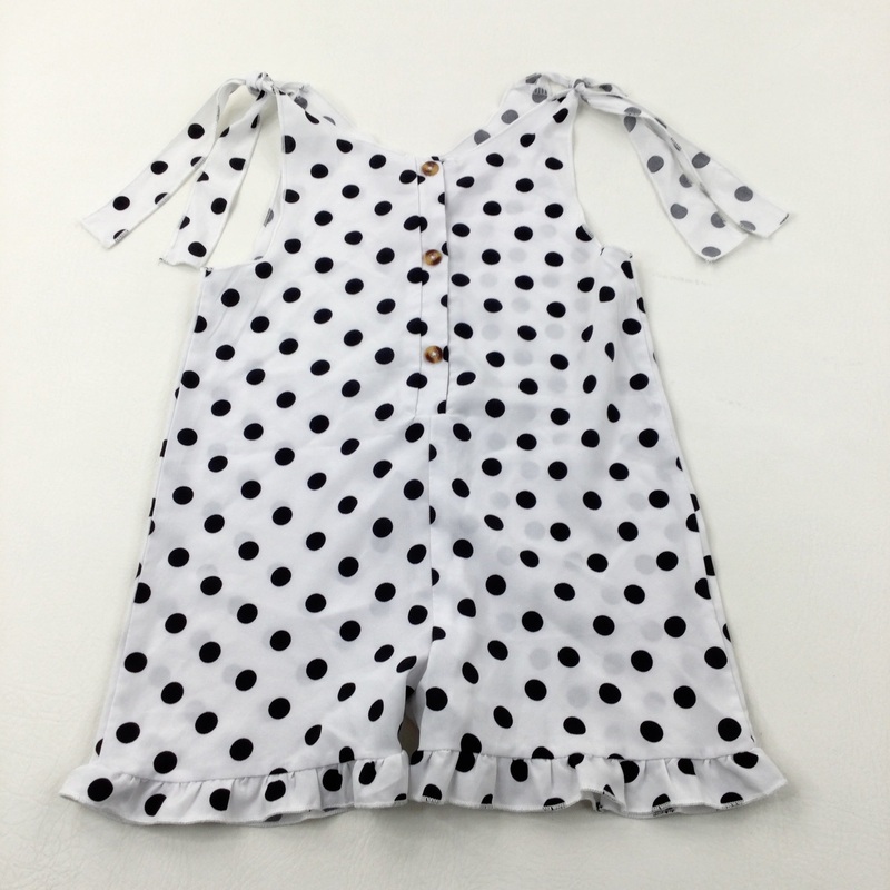 Spotty Black & White Playsuit - Girls 4-5 Years