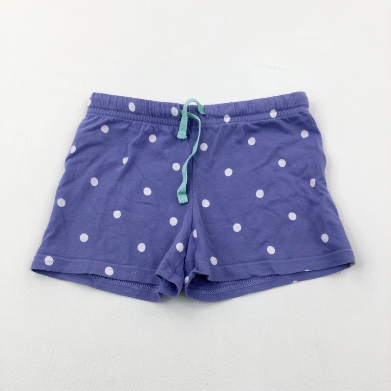 Spotty Blue Cotton Jersey Shorts - Girls 3-4 Years