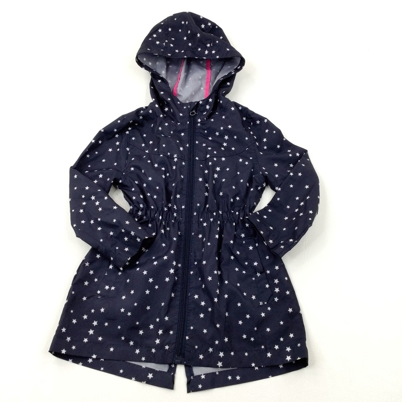 Stars Navy Showerproof Jacket - Girls 4-5 Years