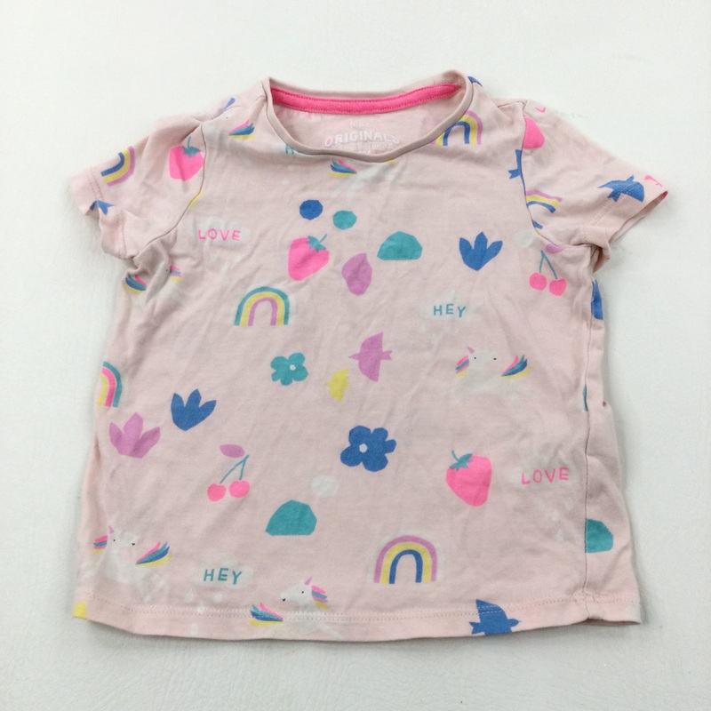 Unicorns & Rainbows Pink T-Shirt - Girls 3-4 Years
