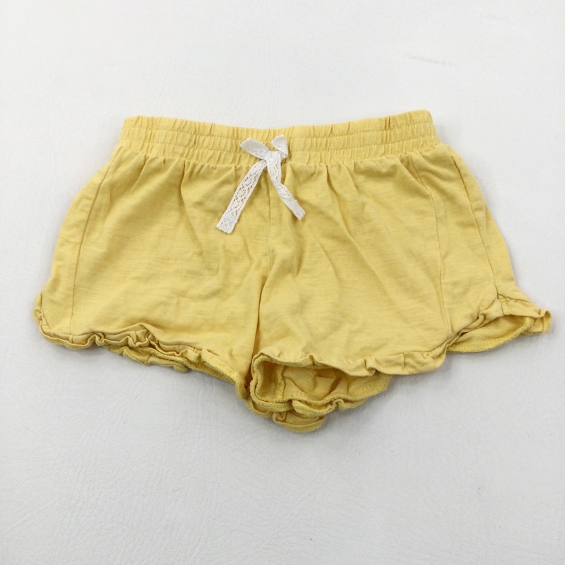 Yellow Cotton Jersey Shorts - Girls 3-4 Years