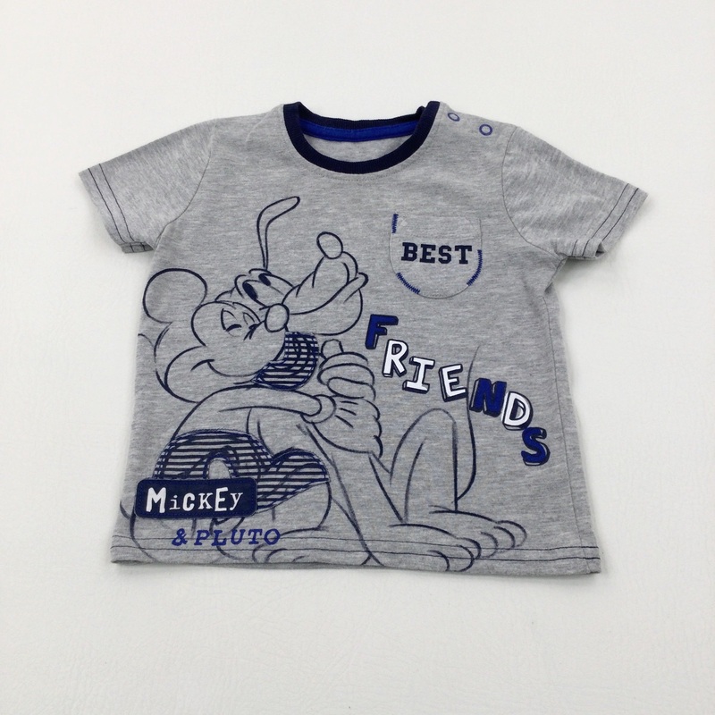 'Best Friends' Mickey Mouse & Goofy Grey T-Shirt - Boys 9-12 Months