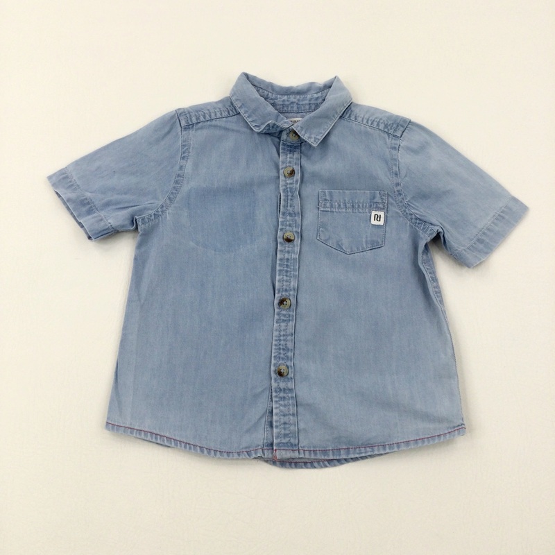Light Blue Denim Effect Shirt - Boys 12-18 Months