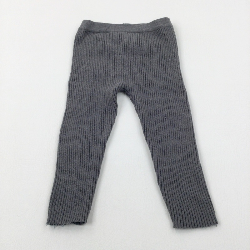 Textured Grey Knitted Leggings - Boys 12-18 Months