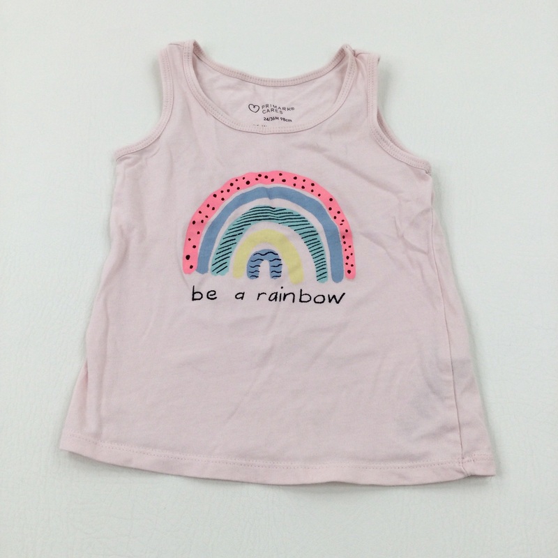 'Be A Rainbow' Pale Pink Vest Top - Girls 2-3 Years