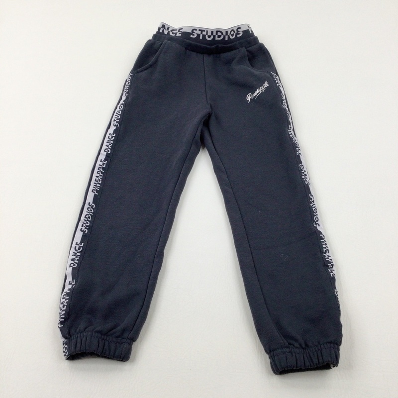 'Pineapple' Charcoal Grey Joggers With Panel Detail - Girls 5-6 Years