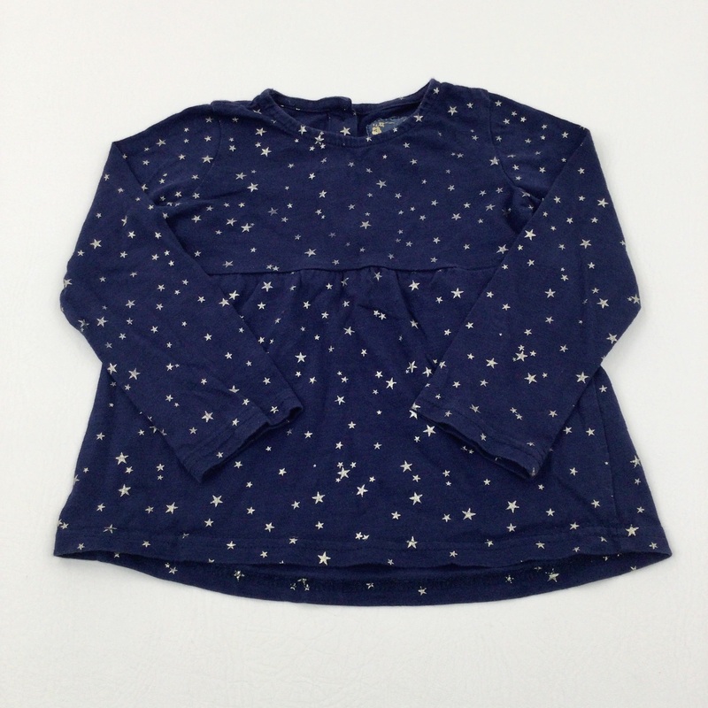 Stars Navy Long Sleeve Top - Girls 2-3 Years