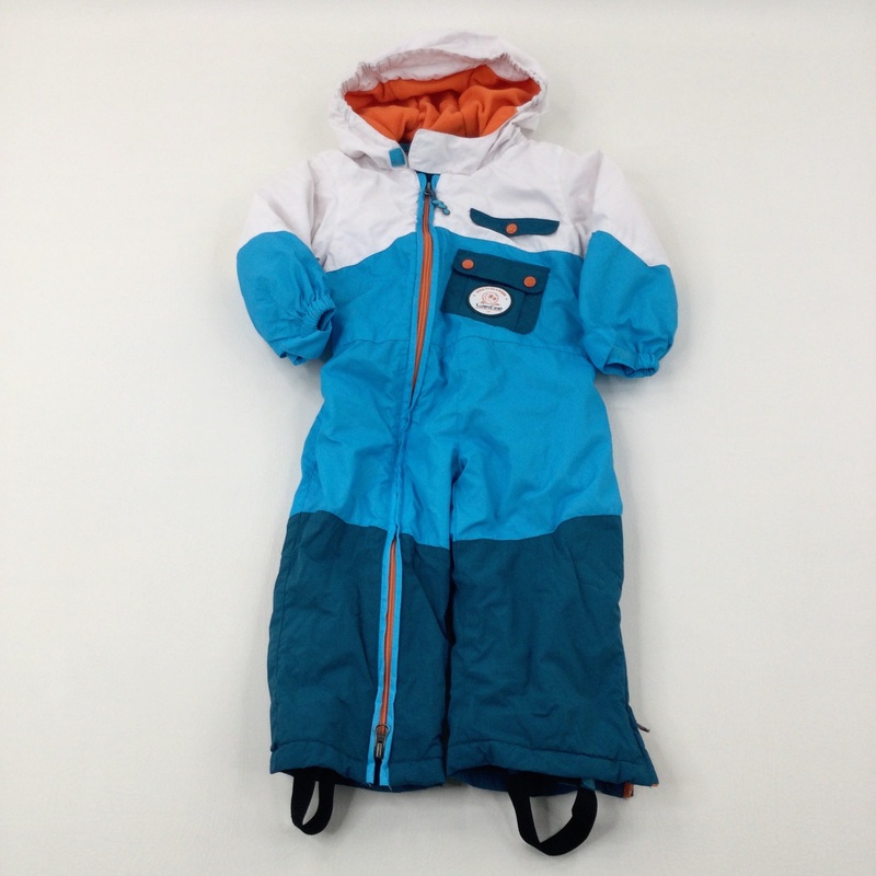'Born To Be A Rider' Light Blue & White Winter Puddlesuit - Boys 12-18 Months