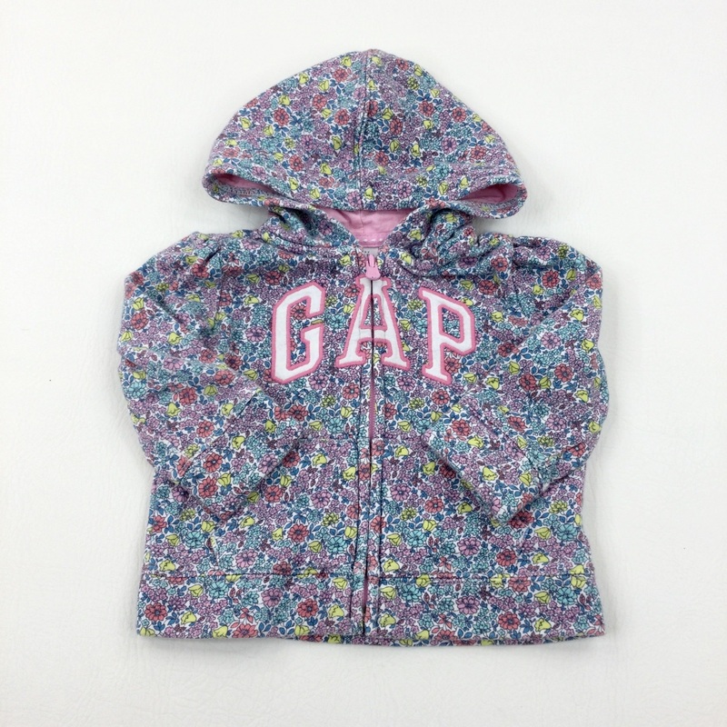 'Gap' Flowers Colourful Zip Through Hoodie - Girls 12-18 Months