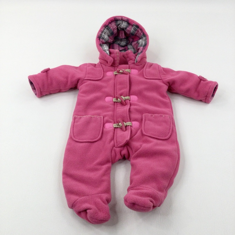 Pink Fleece Winter Pramsuit - Girls 0-3 Months