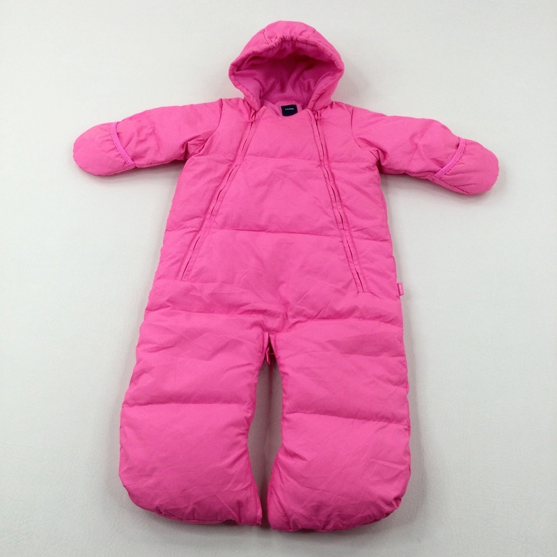 Pink Padded Fleece Lined Winter Pramsuit - Girls 3-6 Months
