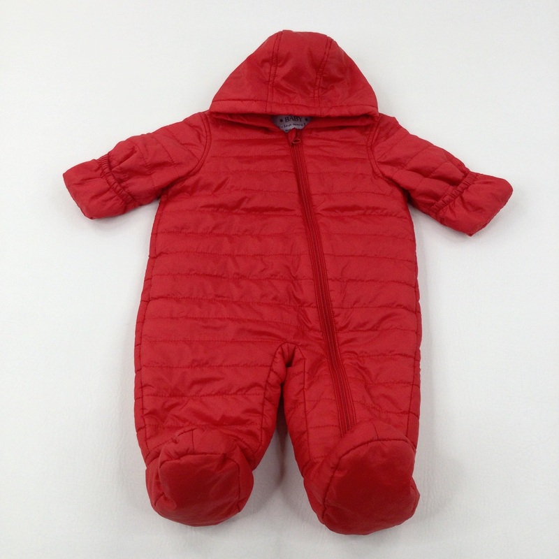 Red Padded Lightweight Pramsuit - Boys 0-3 Months