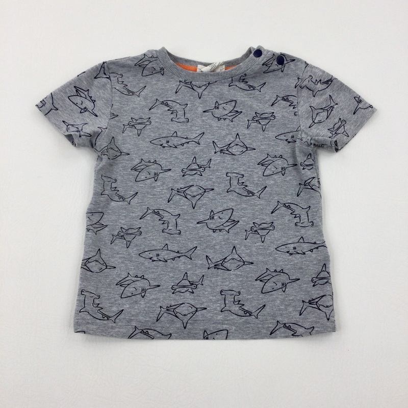 Sharks Grey T-Shirt - Boys 18-24 Months
