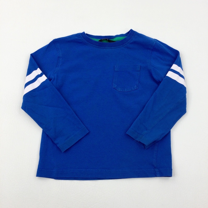 Striped Blue Long Sleeve Top - Boys 3-4 Years