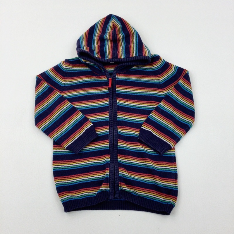 Striped Colourful Zip Through Knitted Hoodie - Boys 18-24 Months