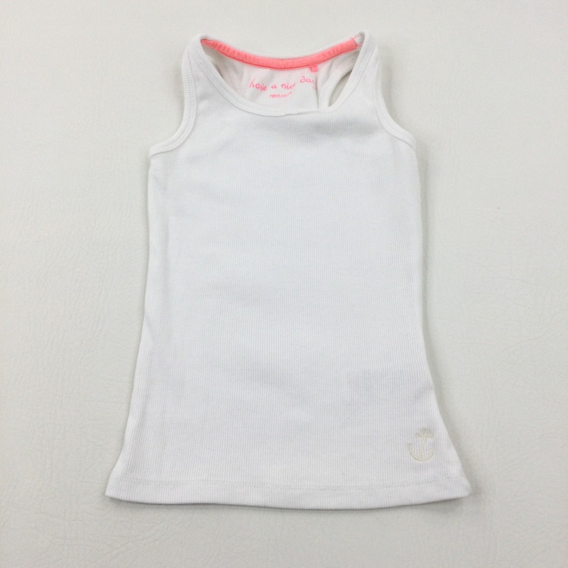 Textured White Vest Top - Girls 2-3 Years