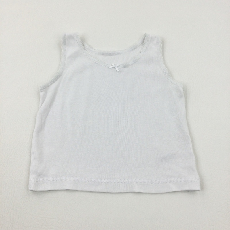 White Cotton Vest - Girls 18-24 Months