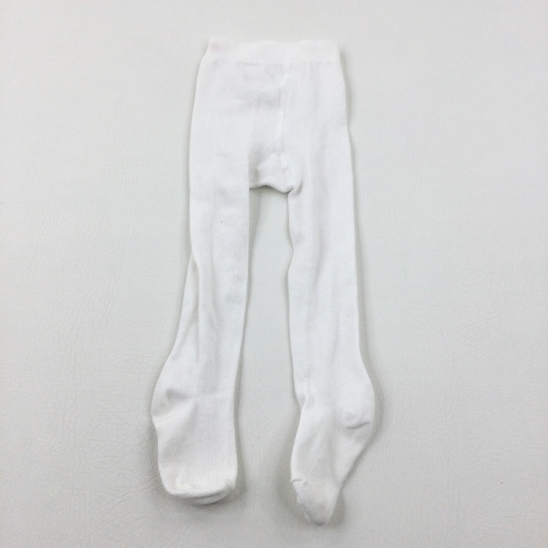 White Knitted Tights - Girls 12-18 Months