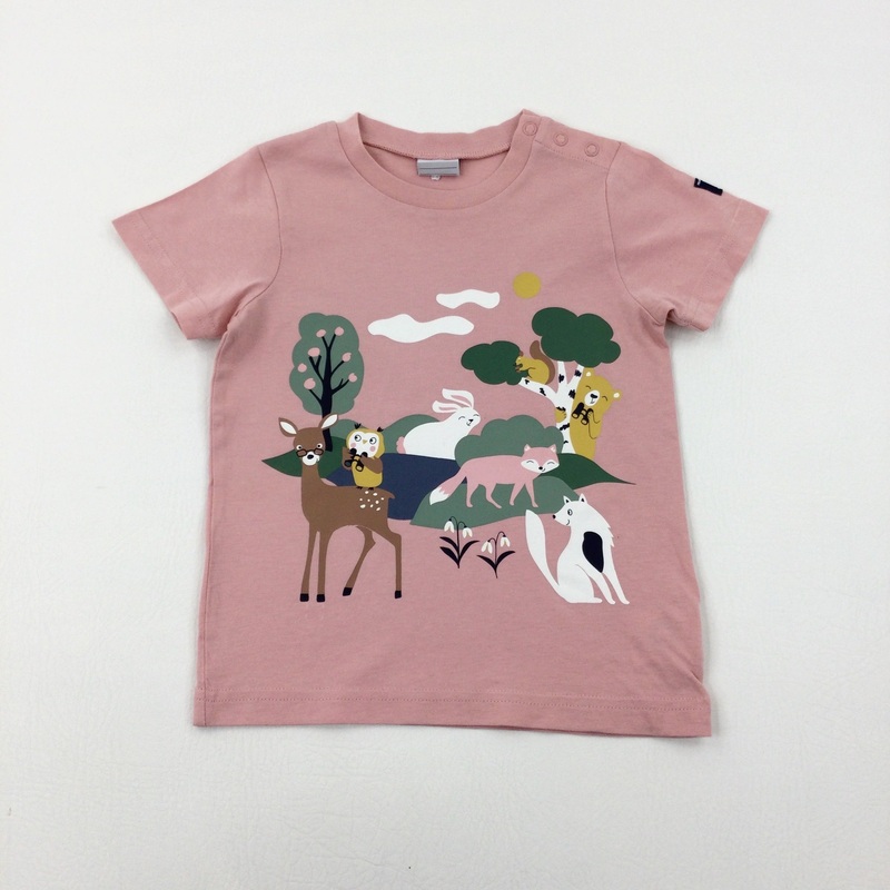 Woodland Animals Dusky Pink Cotton T-Shirt - Girls 18-24 Months
