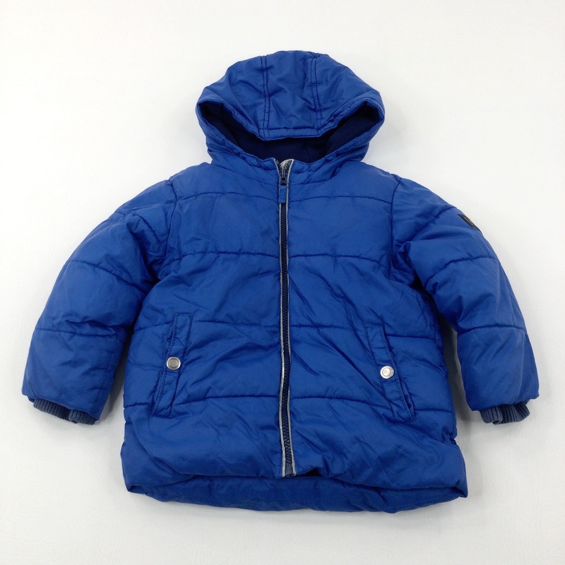 Blue Padded Fleece Lined Coat - Boys 2-3 Years