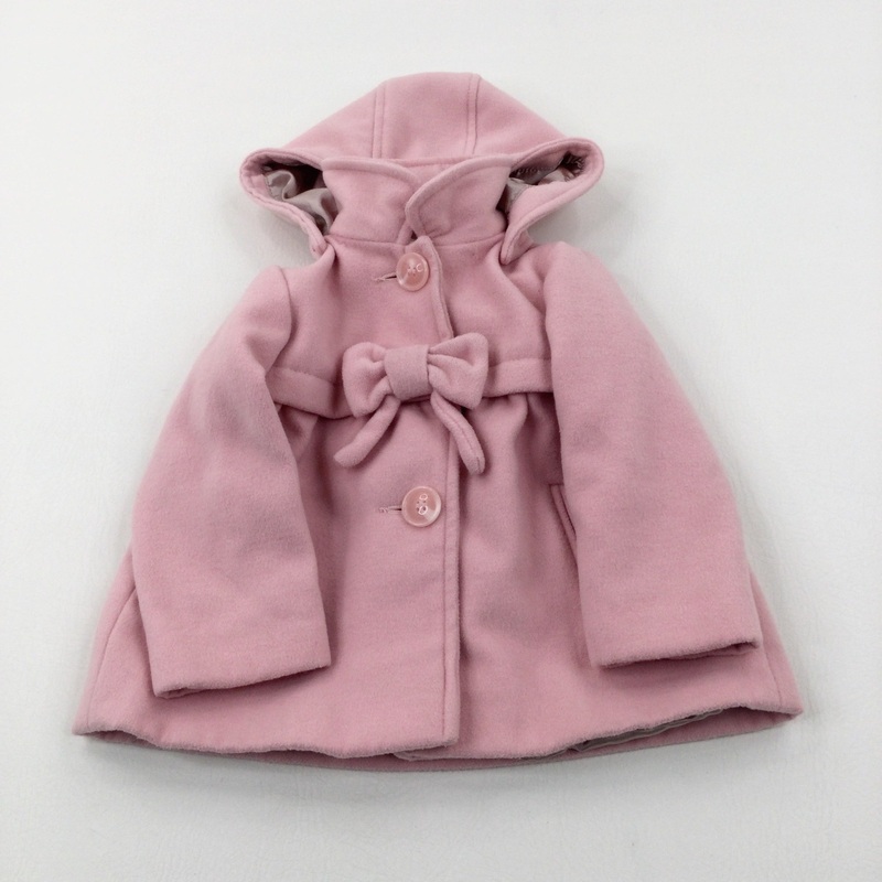 Bow Pale Pink Smart Winter Coat - Girls 12-18 Months