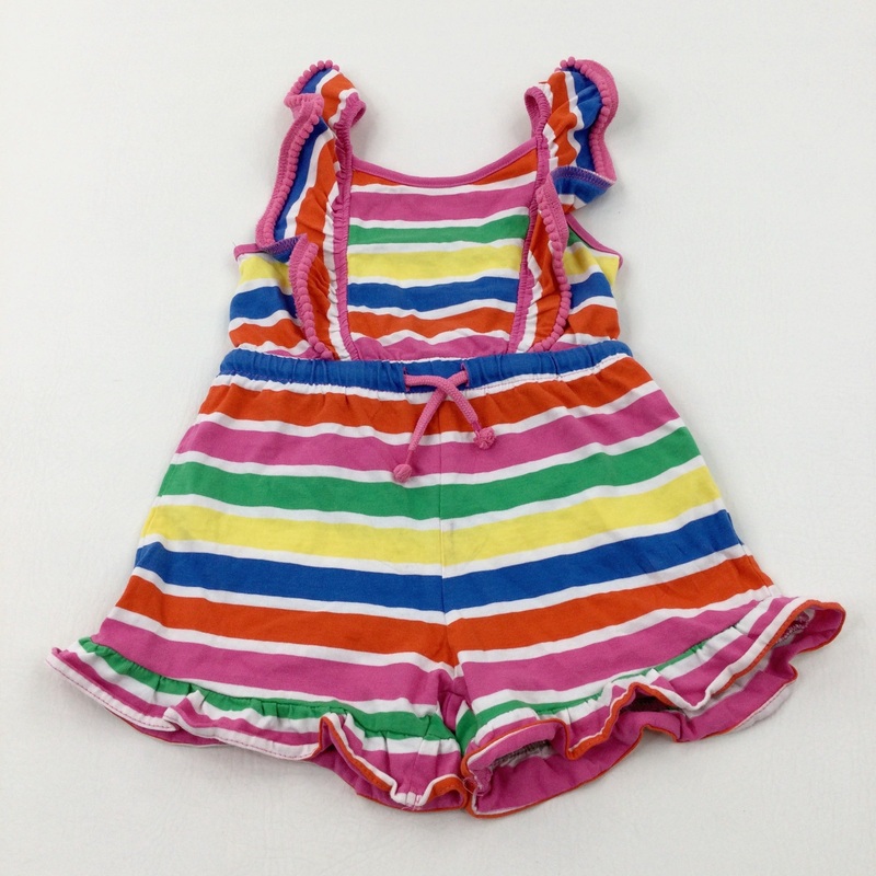 Colourful Striped Jersey Playsuit - Girls 2-3 Years