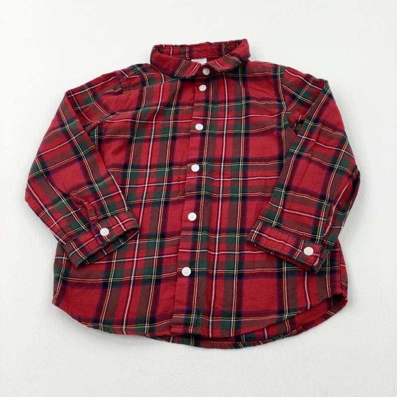 Red Tartan Long Sleeve Shirt - Boys 3-4 Years