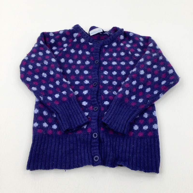 Spotty Purple Knitted Cardigan - Girls 2-3 Years