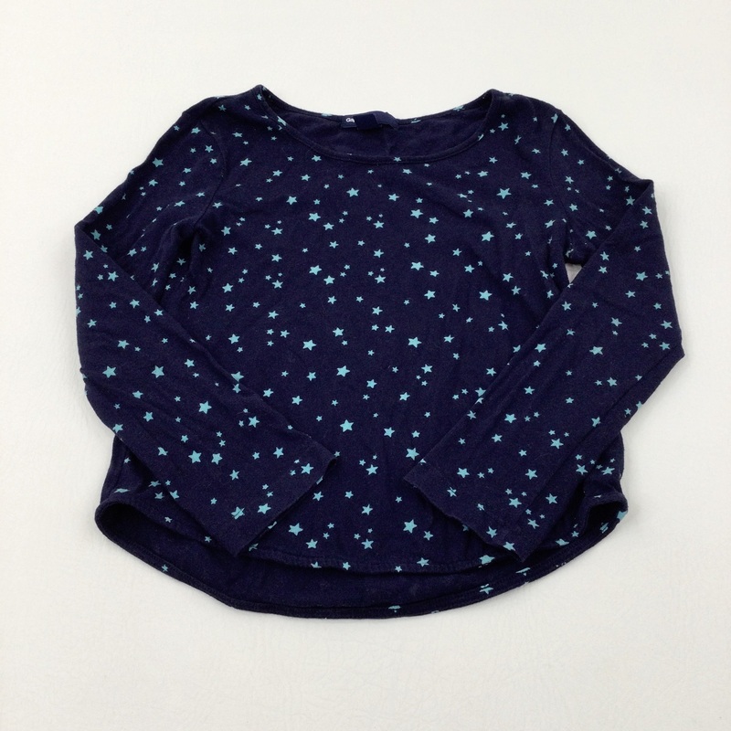 Stars Navy Long Sleeve Top - Girls 4-5 Years