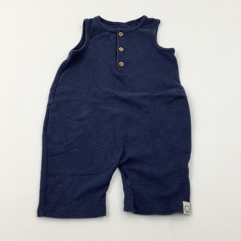 Textured Navy Romper - Boys 2-3 Years