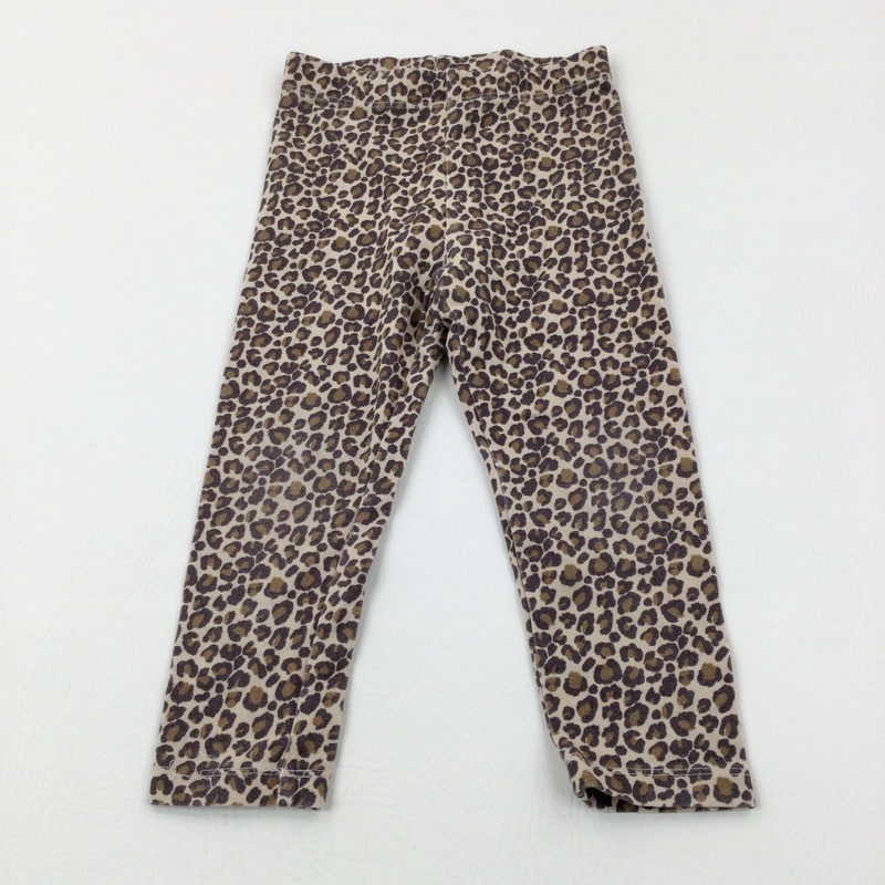 Animal Print Tan Leggings - Girls 18-24 Months