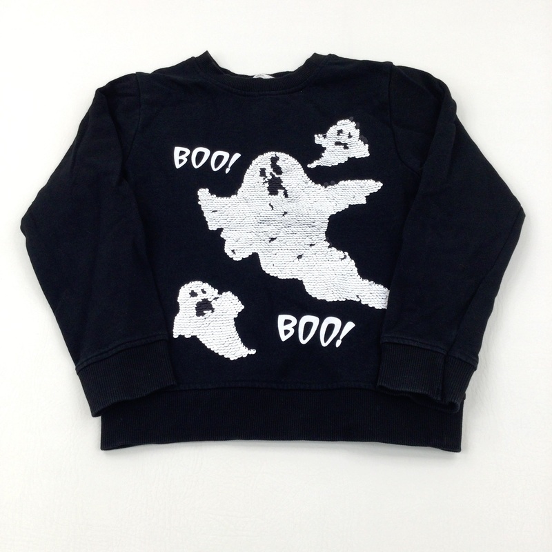 'Boo!' Ghosts Sequin Flip Sweatshirt - Boys/Girls 7-8 Years