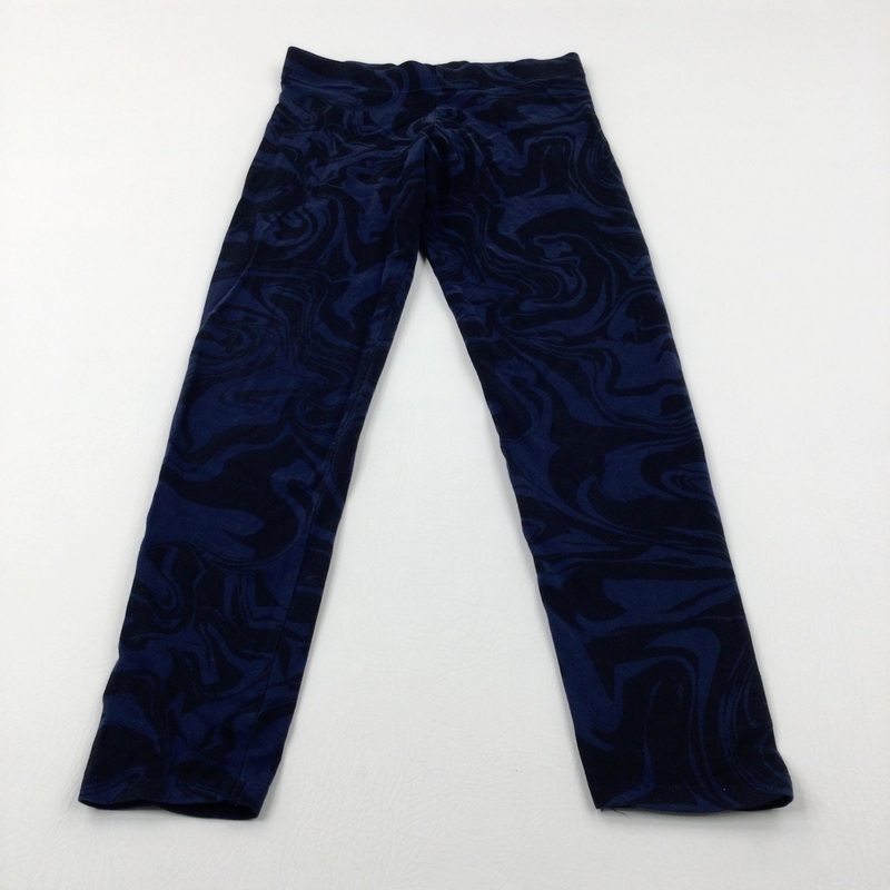 Patterned Navy & Black Leggings - Girls 12-13 Years