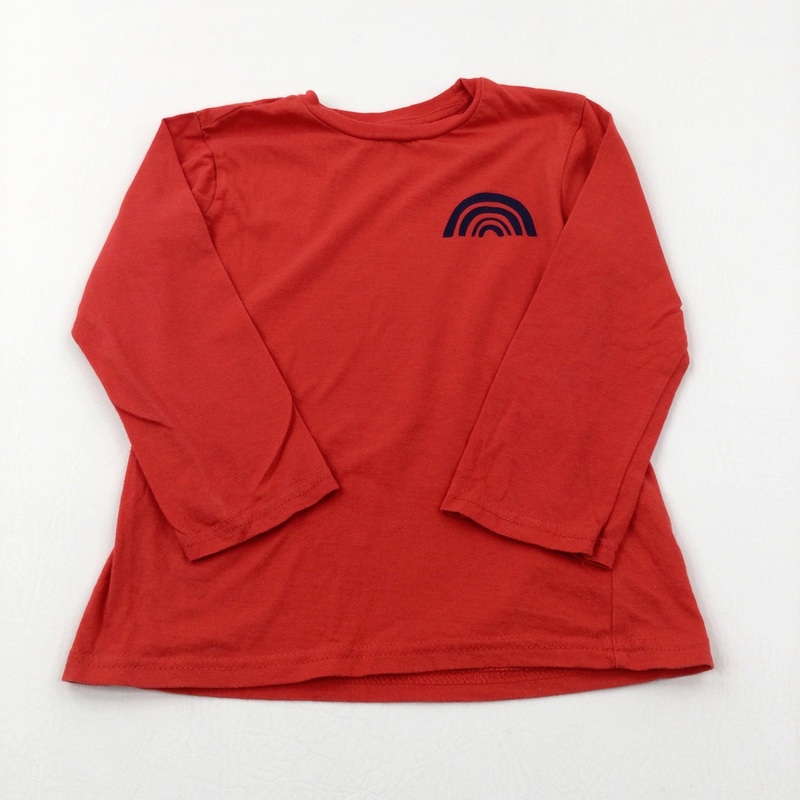 Rainbow Red Long Sleeve Top - Boys 5-6 Years