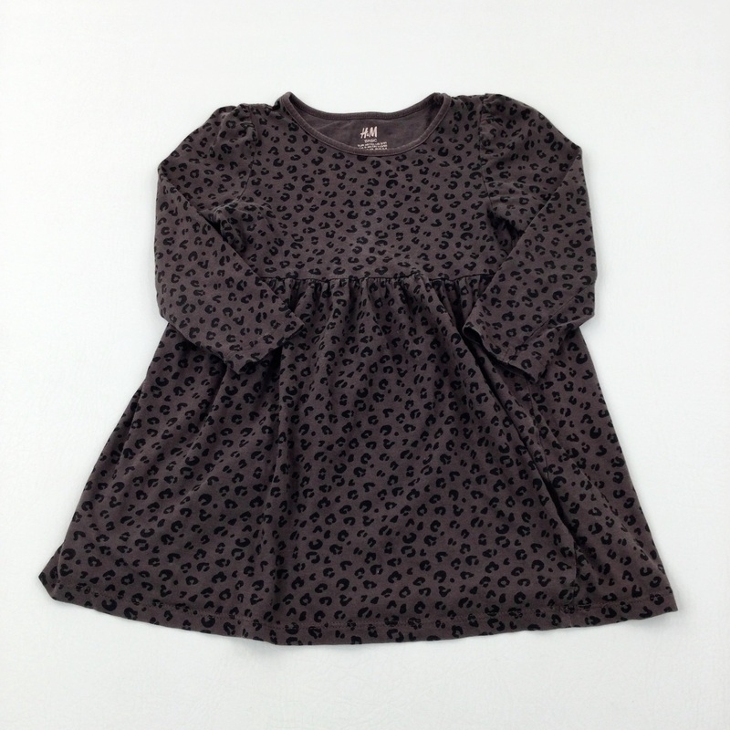Animal Print Brown Jersey Dress - Girls 2-3 Years